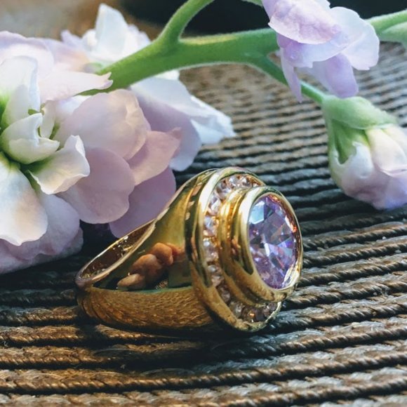 Suzanne Somers Amethyst Gold/925 Silver Ring - Picture 3 of 8